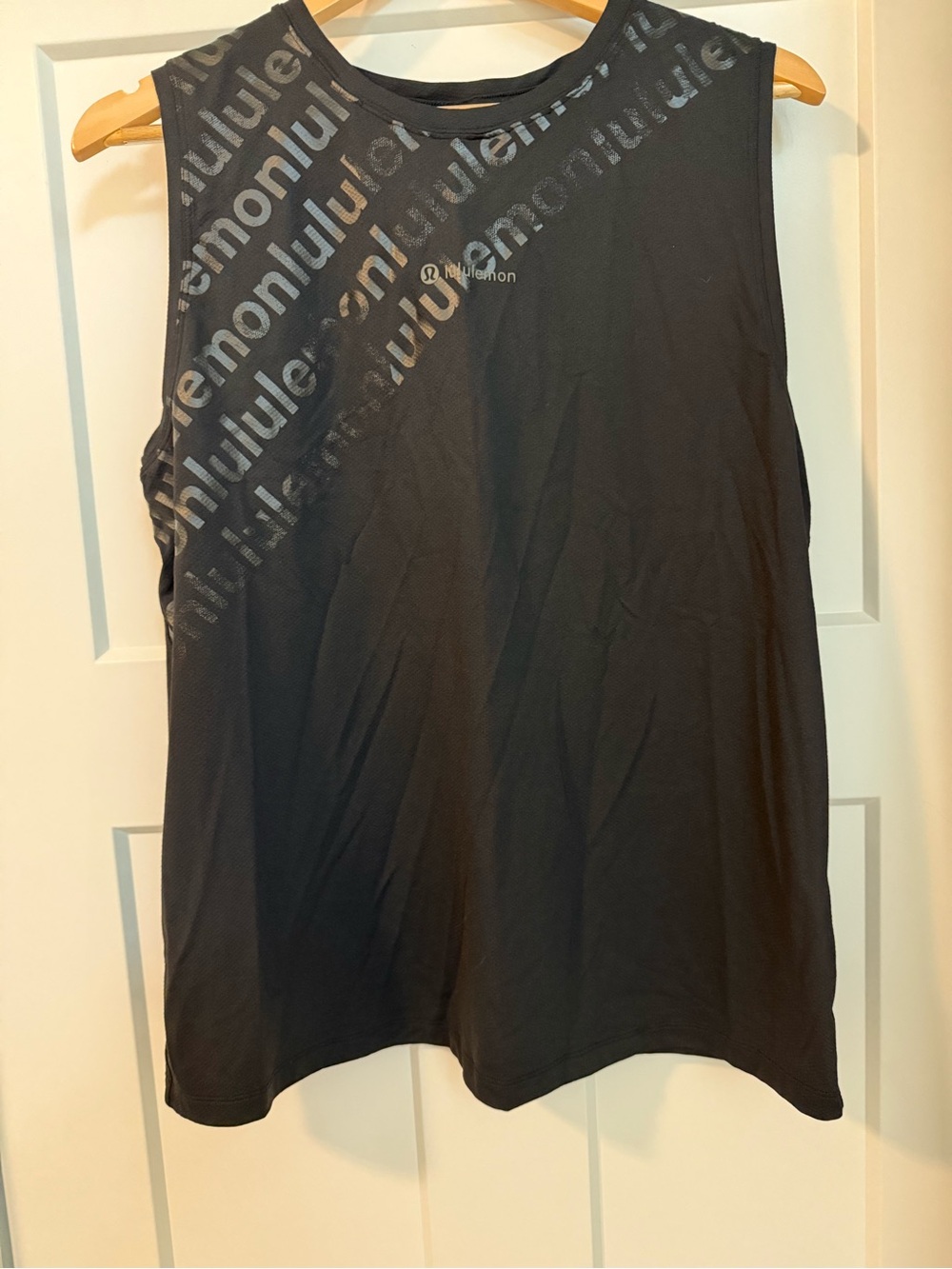 lululemon athletica Black Sleeveless Logo-Print Training Tank